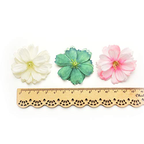 Fake Flower Heads In Bulk Wholesale For Crafts Artificial Silk Flowers Head Peony Daisy Decor Diy Flower Decoration For Home Wedding Party Car Corsage Decoration Fake Flowers 50Pcs 4Cm (Colorfull) #TOP2