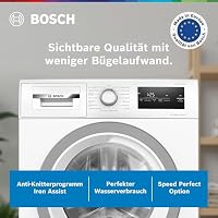 BOSCH WAN28127 Waschmaschine Serie 4, Frontlader mit 8kg Fassungsvermögen, 1400 UpM, Iron Assist, Active Water Plus, EcoSilence Drive, Speed Perfect, Weiß, 60cm – Ansicht 2