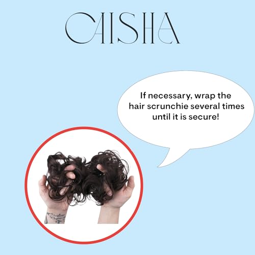 image for CAISHA 100% HUMAN HAIR Scrunchie Hair Piece Updo Braid Hair Scrunchy M