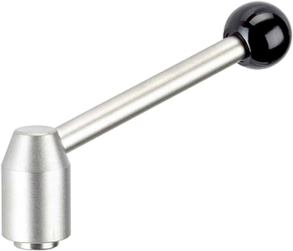Halder 24440.0602 Adjustable Clamping Lever with Internal Thread, Black, D1 = 21 mm/D2 = M8/Stainless Steel