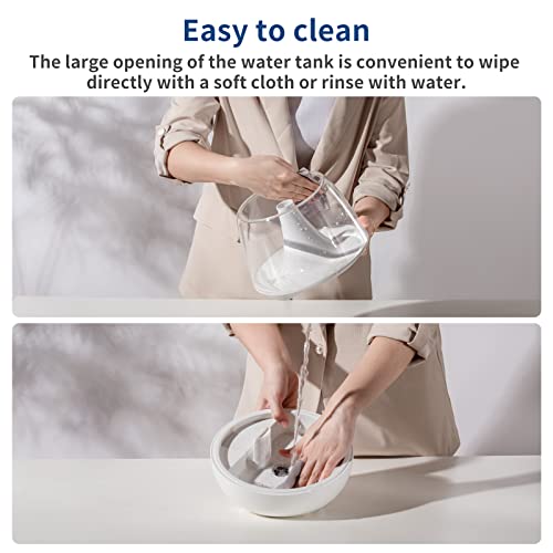 Hometop 24-Hour Ultrasonic Cool Mist Humidifier, Personal Desktop Humidifiers For Bedroom, Office And Nursery, 2.4L Top Fill Humidifiers With Essential Oils Diffuser, Quiet Rapid Humidification #TOP7