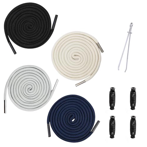 Kordel für Jogginghose, Kordel für Hoodie,Hosenband Kordelzug 4 x 160cm mit Metallverschluss-Enden und Durchziehnadel, Ersatz Kordelanten für Jogginghosen, Hoodies, Sweatshirts,4 x Kordel Stopper