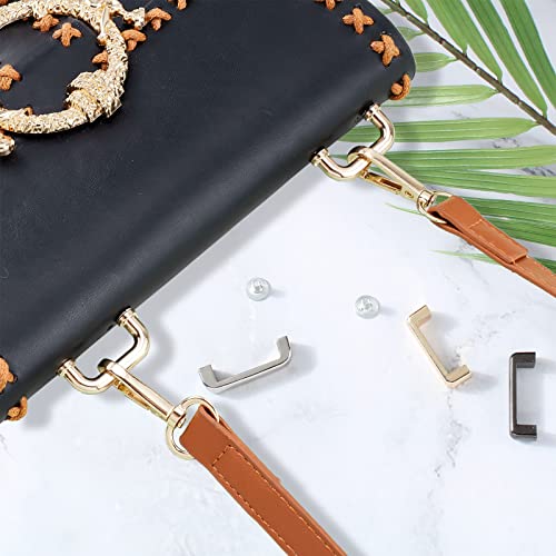 SUPERFINDINGS 12 Sets 3 Colors Metal Bag Strap Connector Buckle Bag Suspension Clasps Anchor Bridge Buckles Chain Strap Connector with Screws for DIY Leather Crafts Purse Making - Image 4