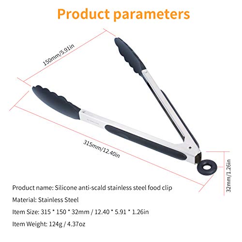 Pinças de comida Lanches de Cozinha Em Aço Inoxidável Clipe de Segurança Alça de Silicone Anti-escal