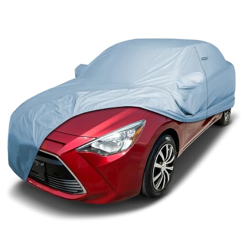 Image of iCarCover Premium Car Cover for 2017-2018 Toyota Yaris iA Heavy Duty Waterproof All-Weather Automobiles Custom Fit Indoor Outdoor UV Snow Protection Covers with Straps and Bag