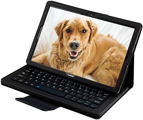 xindayi Huawei MediaPad M5 10.8 Inch Keyboard Case, Ultra Thin PU Leather Rechargeable Detachable Flip PC Tablet Case Wireless US Keyboard Cover for Huawei MediaPad M5 10.8 Inch, Black