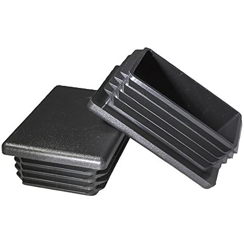 Prescott Plastics 2 x 3 Inch Rectangle Plastic Plug Insert (4 Pack), Black End Cap for Metal Tubing, Fence, Glide Insert for Pipe Post, Chairs and Furniture Cover