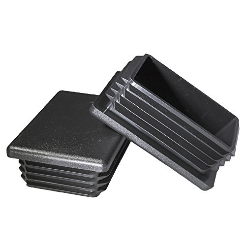 Prescott Plastics 2 x 3 Inch Rectangle Plastic Plug Insert (50 Pack), Black End Cap for Metal Tubing, Fence, Glide Insert for Pipe Post, Chairs and Furniture