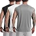 LSLXYWZX Men's Tank Tops 3 Pack Sleeveless Workout Mesh Material Quick Dry Athletic Running Gym Muscle Beach Fitness Shirts (US, Alpha, Large, Regular, Regular, Black+White+Gray)