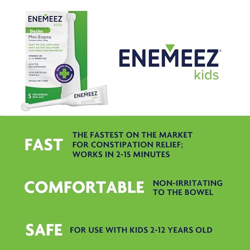 Image of DocuSol Enemeez Kids Enema - Constipation Relief For Kids, Docusate Sodium Stool Softener, Fast-Acting, 5 Single-Use Disposable Tubes