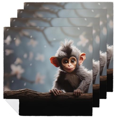 Servilletas de Tela Cute Monkey 47.5x47.5 cm 1 unidad miniatura 1