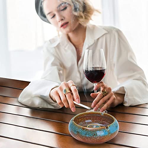 Ronxs Ashtray, Outdoor Ash Tray For Patio With Lid, Windproof Ashtrays For Cigarettes, Handmade Ceramic Ashtray For Home Office Indoor Decoration #TOP5