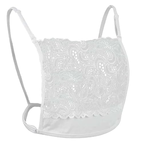 YEKEYI Lady Mock - Reggiseno con inserto sovrapposto per modestia, indossabile per scollatura bassa, 02-bianco, Taglia unica