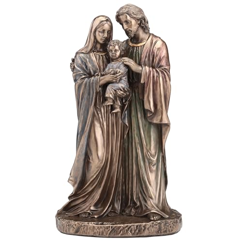 Escultura religiosa Familia Santa con acabado bronce miniatura 1