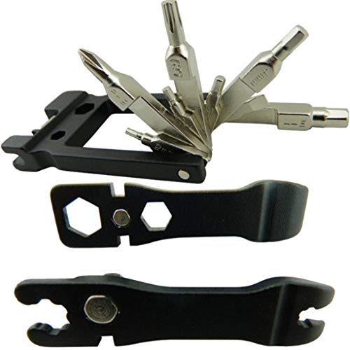 19 In 1 Bike reparatieuitrustingen Keychain Removal Tools schroevendraaiers bandenlichter Wrench Fiets Folding Multi… - Image 4