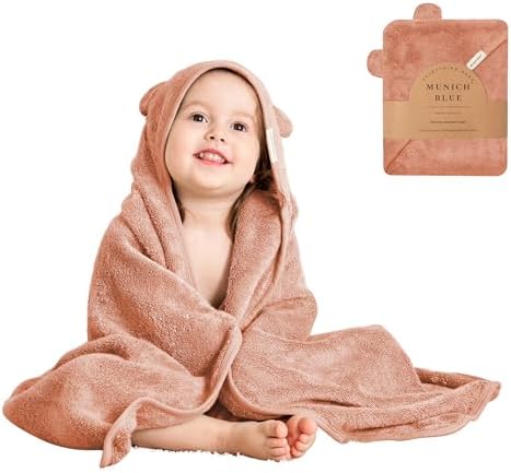 MUNICH BLUE Toddler Baby Bath Towel for Girls - Ultra Soft and Ex...