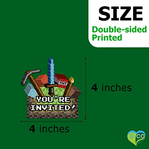 Minecraft Birthday Invites by Birthday Galore