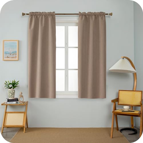 GIRASOLE HOME Paire de rideaux occultants thermiques entièrement noirs Barbade, 2 panneaux, 55 x...