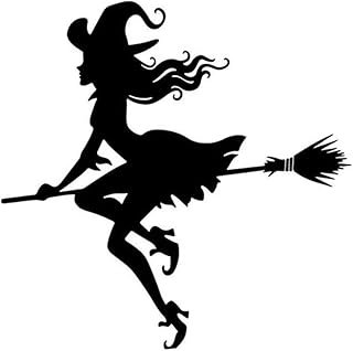 Garneck Bruxa Montando Uma Vassoura Fundo Do Dia Bruxas Papel De Parede Adesivo De Parede Papel De Parede Bruxa Adesivo De Parede Para Casa Decalques De Parede Sd128 Removível Preto A