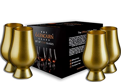 Gold Glencairn Whisky Glass, Set of 4 in 4 Pack Gift Carton
