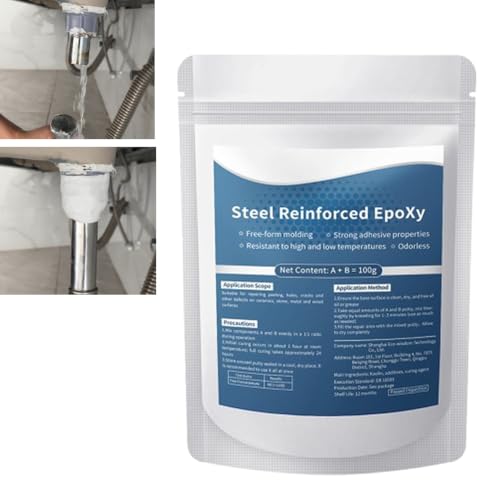 Steel Reinforced Epoxy Putty 2026 New Waterproof Heat-Resistant Epoxy Putty Repair Kit Fast Repair AB Two-Part Epoxy Clay Filler for Bonding Metal Plastic Wood Tiles Ceramics (1)