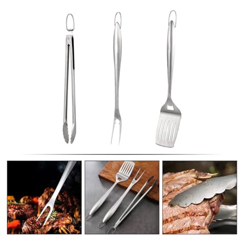 Kit de 3 utensilios para parrilla en acero inoxidable miniatura 3