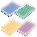ULTECHNOVO Plastic Tube Racks, Test Tube Rack, Microcentrifuge Tube Cryogenic Storage Box with Assorted Color Lids for 0.5, 1.5 and 2.0mL Microcentrifuge Tubes Holder Stand