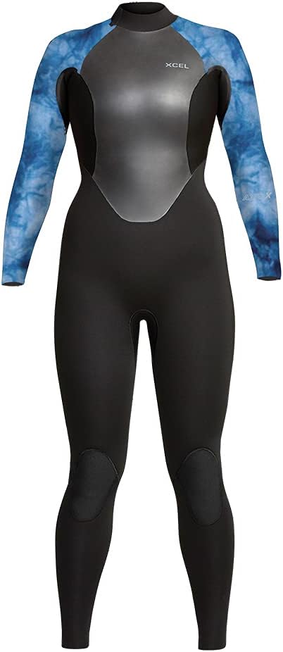 XCEL Womens Axis X Back Zip 3/2mm Fullsuit - Black/Blue Tie Dye | 4
