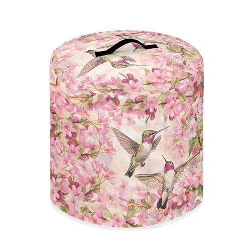 Image of 8-Quart Round Air Fryer Cover - Floral Hummingbird Dust Protector with Carrying Top Handle and Accessory Storage Pocket | Fits Instant Pot, Crock Pot, Rice Cooker | Gifts for Her