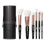 Morphe Rose Away Makeup Brushes - 6 Piece Make Up Brush Set of Eye and Face Brushes - Made with Synthetic Bristles and Includes Makeup Brush Case (6 Count)