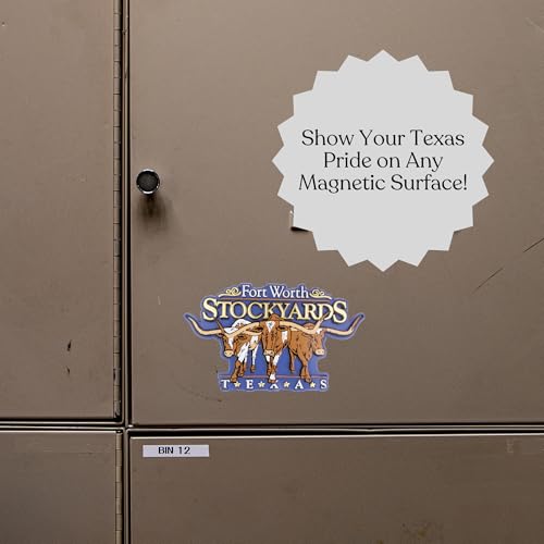 Imán de goma Fort Worth Stock Yards con Longhorn miniatura 6
