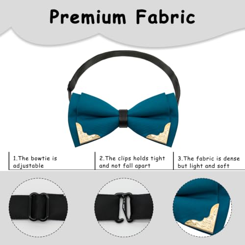 Image of Bow Ties for Men Women Metal Gold Bowtie, Pre Tied Mens Bow Tie Tuxedo Bowties Men for Prom Wedding Party