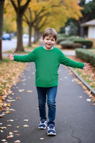 Image of Cadidi Dinos Boys Girls Long Sleeve Shirts Cotton Casual Crewneck Printed Kids T-Shirts