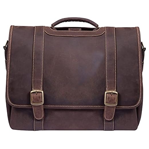 Canyon Outback Leather Goods, Inc. Old Fort Canyon Leather Briefcase for Men and Women - Carry On Laptops and Electronics - Great for Business and Travel