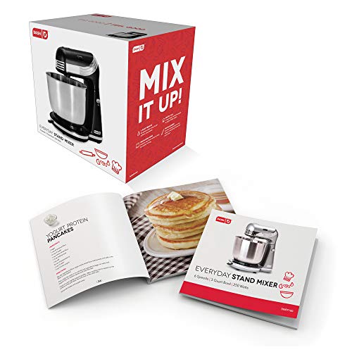 Dash Stand Mixer (Electric Mixer For Everyday Use): 6 Speed Stand Mixer With 3 Quart Stainless Steel Mixing Bowl, Dough Hooks & Mixer Beaters For Frosting, Meringues & More - Aqua #TOP5