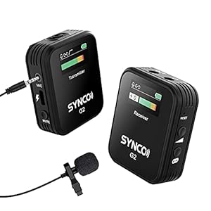 SYNCO G2 A1 Lavalier Mikrofon Wireless, Ansteckmikrofon Kabellos System bis zu 70m für DSLR Kamera Camcorder Smartphone Gopro PC Laptop für Interview Online Meeting und Kurs Streaming Videoaufnahme