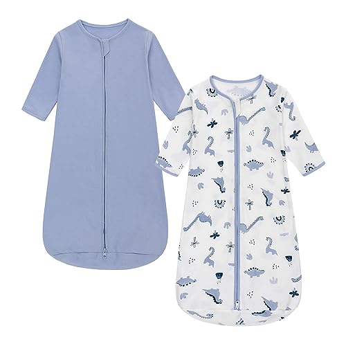 Image of Miracle Baby Long Sleeve Sleep Sack 12-18 Months 2 Pack Wearable Blanket Baby 100% Cotton Sleeping Bag for Newborn Infant Toddler