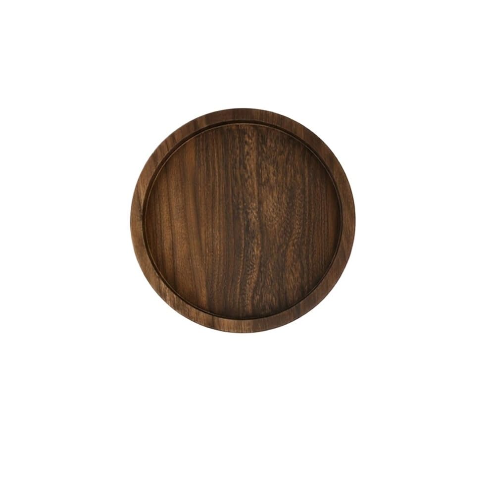 LIANXIBAG 2pcs Rustic Round Wooden Serving Tray Farmhouse Decorative Candle Holder For Coffee Table Bathroom Vanity And Home Decor(L)