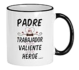 Casitika Regalos Para Papa. Dia Del Padre Regalos. Padre Trabajador Valiente Heroe 11 Oz Mug. Tazas Para El Dia Del Padre.