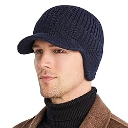 YAMEE Gorro Invierno Hombre con Orejeras,Sombreros...: ☀【Talla Unica】Debido a su material elástico, el sombrero de invierno se encuentra perfectamente en tamaños de cabeza de 54 a 59 cm y mantiene las orejas y la cabeza calientes. ☀【Material】Acrílico , Forro polar grueso y cálido, construcción de punto e...