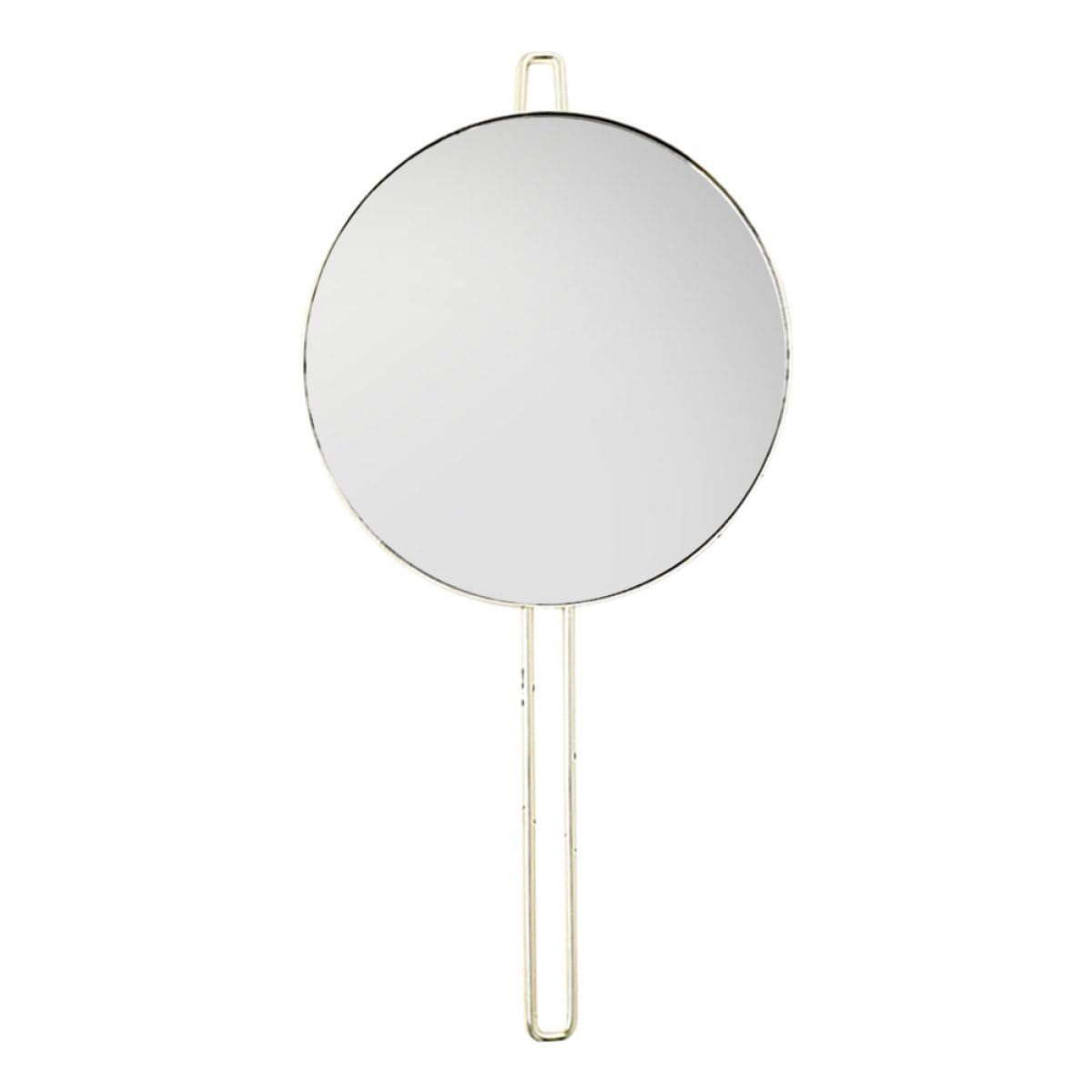 Specchio da Trucco Rotondo da Parete in Metallo Oro