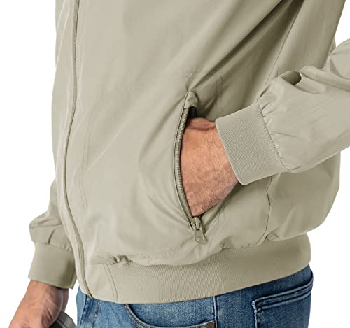 Rdruko Men's Lightweight Bomber Jacket Flight Golf Casual Active Fashion Coat Shell(Light Khaki, Us Xxl) #TOP3