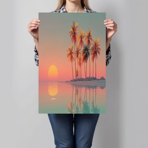 Cuadro de atardecer romántico en lienzo grande de 70x100cm para dormitorios 2