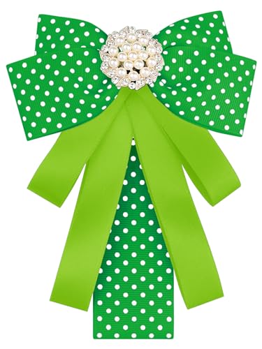 Image of Ribbon Polka Dots Bow Ties Cute Bowties for Women, Clip Fashion Collar Decoration