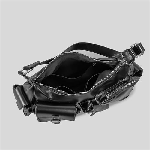 Y2k Shoulder Bag for Women, PU Leather Vintage Underarm Bag with Mirror, Multi-Pockets Goth Purse3