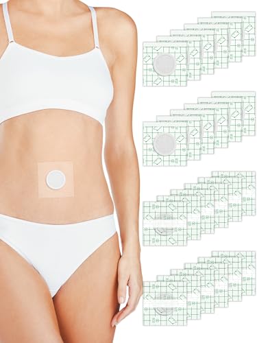 Snqqmtt 24Pcs Disposable Castor Oil Patches for Belly Button, Self-Adhesive Castor Oil Pack Wraps with Organic Cotton, Highly Absorbent, Anti Leakage, No Wash