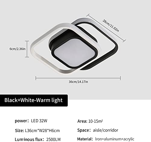 LED Ceiling Lights, 32W 2500LM Squares Ceiling Lamp, LED Energy Saving Light, Modern Ceiling Lighting Fixture for Hallway, Entrance, Office, Bedroom, 3000K (Warm Light)