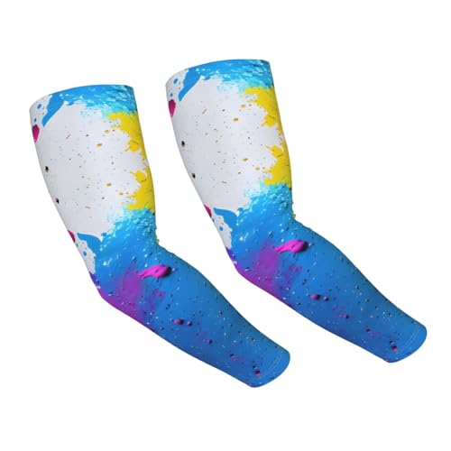 Paint Splatter Backdrop Adult Cooling Sleeves - Elasticity Ice Silk Sun Protection Arm Sleeve for Outdoors, Sports Running, Cycling