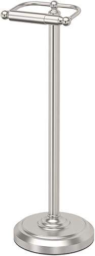 Gatco 1436SN Pedestal Toilet Paper Holder, Satin Nickel