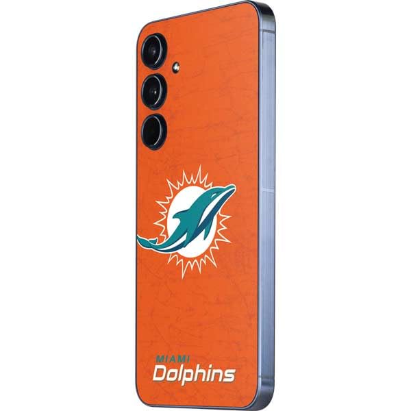 Skinit Decal Phone Skin Compatible with Galaxy A36 5G - Officially Licensed NFL Miami Dolphins Distressed- Orange Design